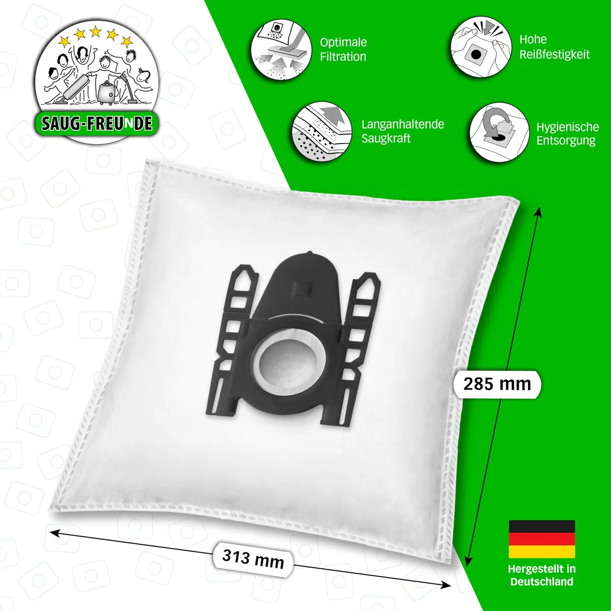 20 Bolsas de aspiradora + 2 filtro adecuado para SIEMENS Z 6.0 Baureihe Z6.0: VSZ6GP1266, VSZ6GP1294, VSZ6XTRM, VSZ6XTRM11, VSZ61260, VSZ6GPX2, kompatibel mit Original Typ G ALL de SAUG-FREUnDE