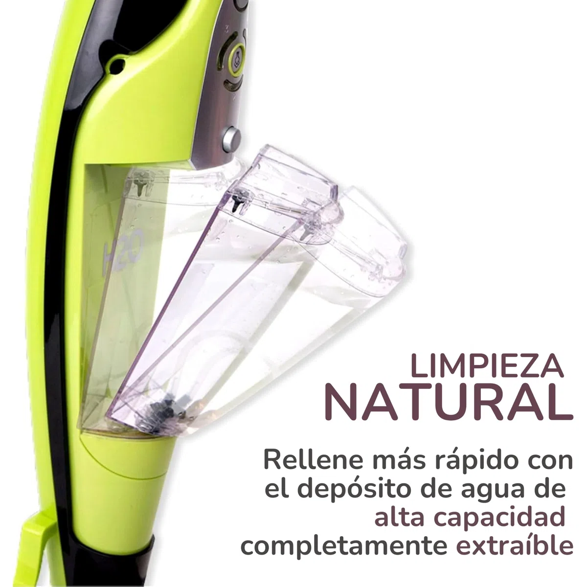 H2O HD Depósito de Agua de Repuesto para Mopa a Vapor – Tanque Sustituto Duradero y Verde – Compatible con H2O HD