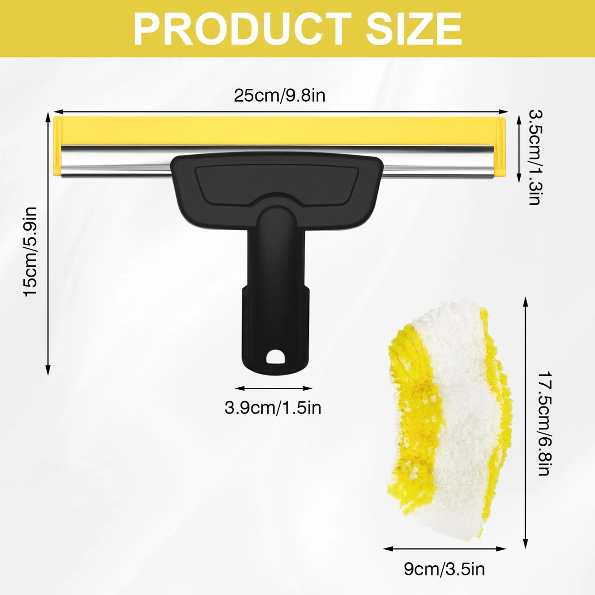 Boquilla de ventana para limpiador de vapor Karcher con juego de paños de microfibra, compatible con Kärcher SC1 SC2 SC3 SC4 SC5 SC7, accesorio de repuesto para limpieza sin rayas de vidrio, ventanas