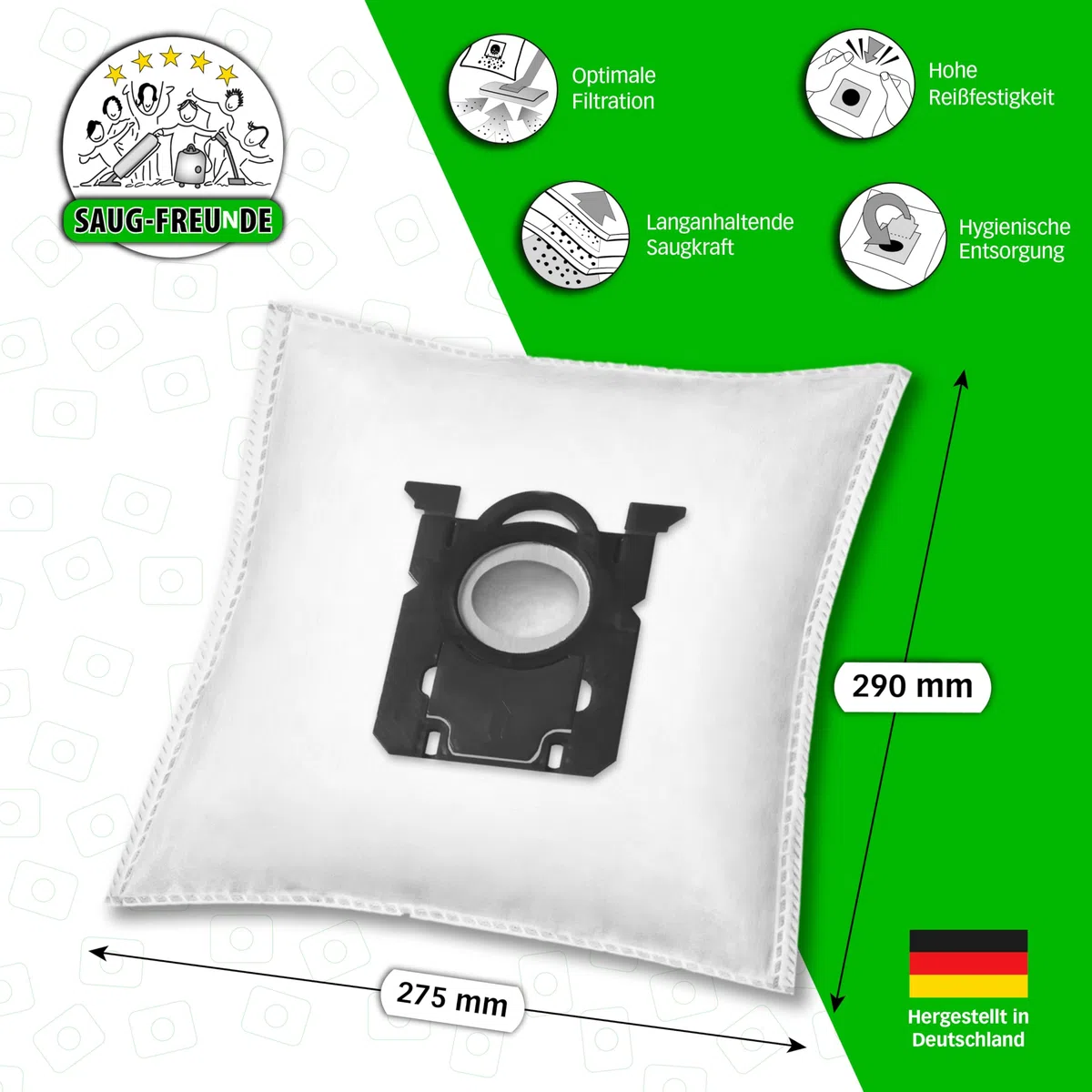 SAUG-FREUnDE I 20 bolsas para aspiradora AEG VX 4 serie VX4-1-CB-P, VX4-1-GM-T, VX4-1-WR-A, VX4-1-PM-P, VX4-1-IW-P, VX4-1-WR-P, VX4-1-EB, VX4-1-OR