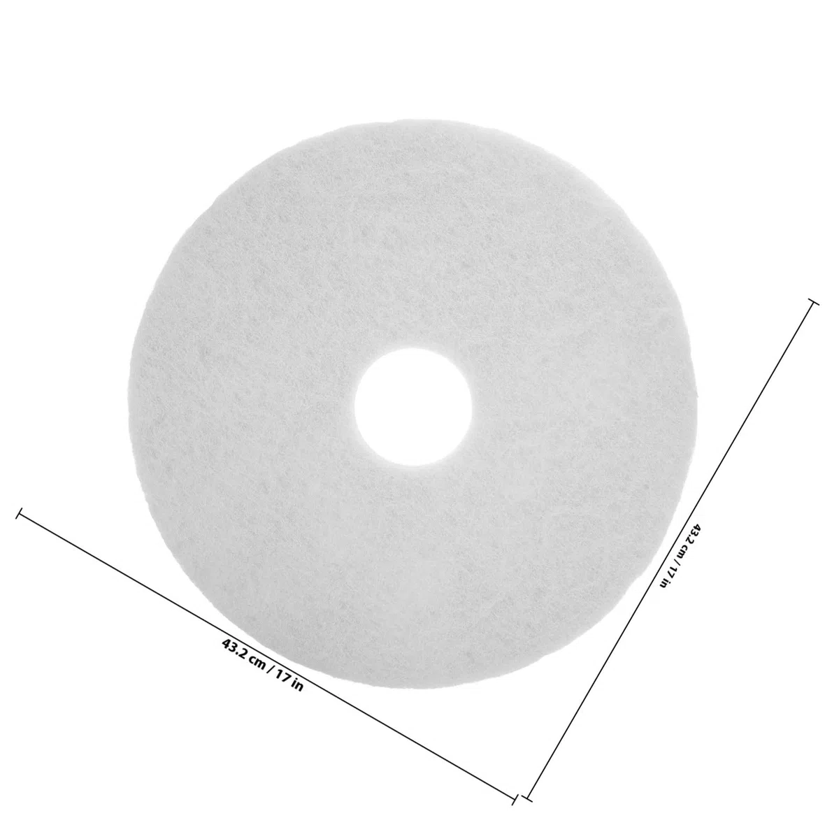 Almohadilla Pulidora para Suelos de Tejido Blanco de 17 Pulgadas, Adecuado para Pulidora Suelos en Limpieza y Mantenimiento de Pisos de Madera y Mármol, Uso Comercial y Doméstico