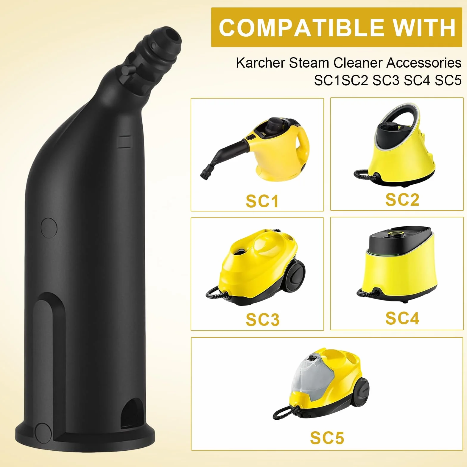 16 unidades de accesorios de limpieza a vapor para Kärcher SC1 SC2 SC3 SC4 SC5, boquilla alargada, cepillo para hendiduras, cepillo redondo, rascador, junta, paños de microfibra