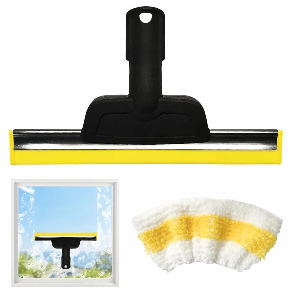 Boquilla de ventana para limpiador de vapor Karcher, con paño de microfibra, accesorios de limpieza de vapor, compatible con SC1 SC2 SC3 SC4 SC5 SC7 CTK10 CTK20 para limpieza sin rayas de cristal