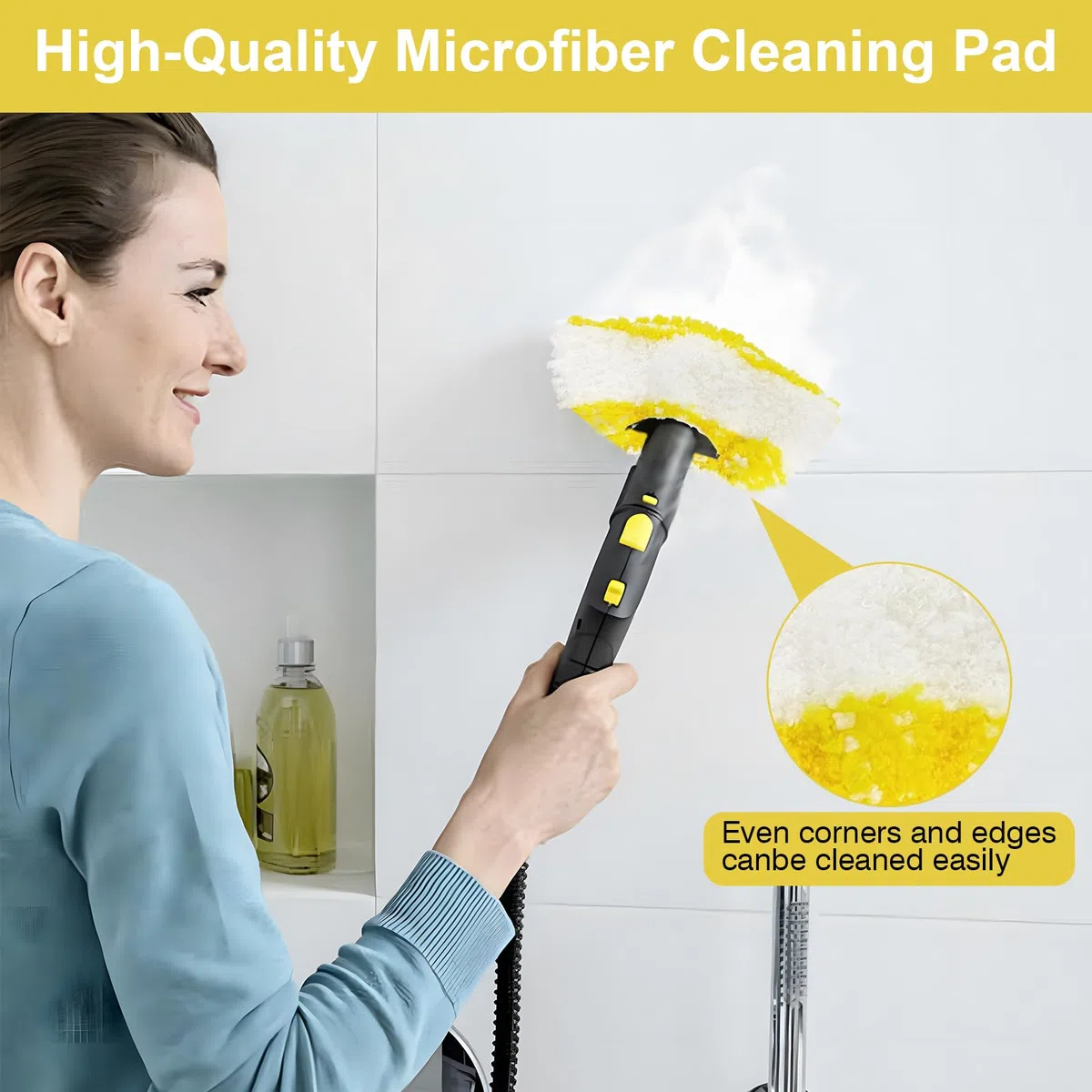 Boquilla de ventana para limpiador de vapor Karcher con juego de paños de microfibra, compatible con Kärcher SC1 SC2 SC3 SC4 SC5 SC7, accesorio de repuesto para limpieza sin rayas de vidrio, ventanas