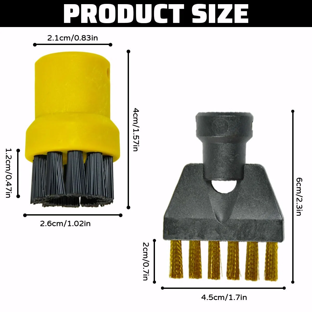 Juego de Accesorios 12 Piezas Para Limpiadoras a Vapor Karcher Easyfix Sc1 Sc2 Sc3 Sc4 Sc5 Ctk10, Incluye 8 Cepillos Redondos y 4 Cepillos Planos