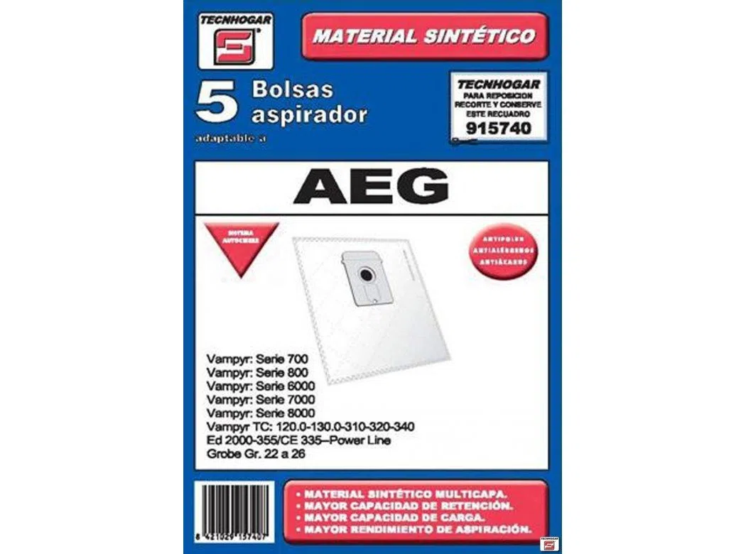 Ersa 915741 - Bolsa aspirador sintetica 915741 5un.