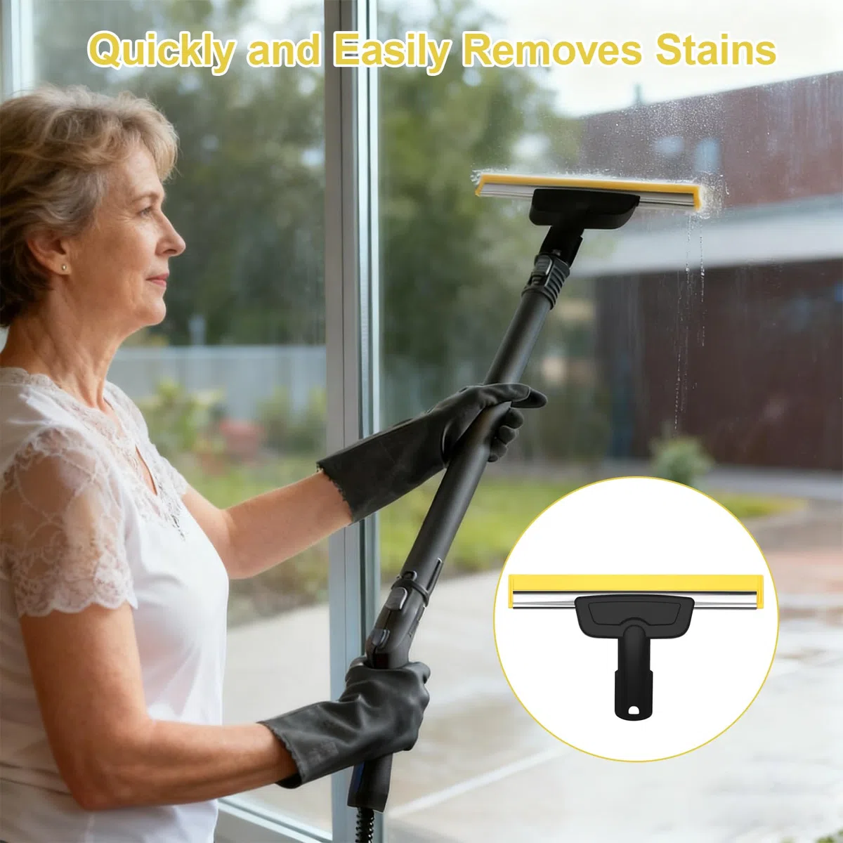 Boquilla de ventana para limpiador de vapor Karcher con juego de paños de microfibra, compatible con Kärcher SC1 SC2 SC3 SC4 SC5 SC7, accesorio de repuesto para limpieza sin rayas de vidrio, ventanas